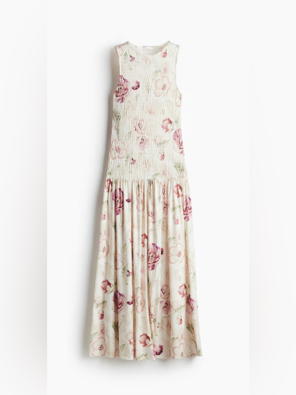 H&M NWOT Smocked Floral Maxi Dress | Boho Summer Wedding Guest | Size L - Picture 1 of 12